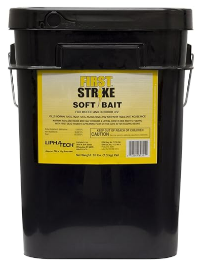 First Strike Soft Bait RAT/MICE Rodenticide Poison - 16 lbs